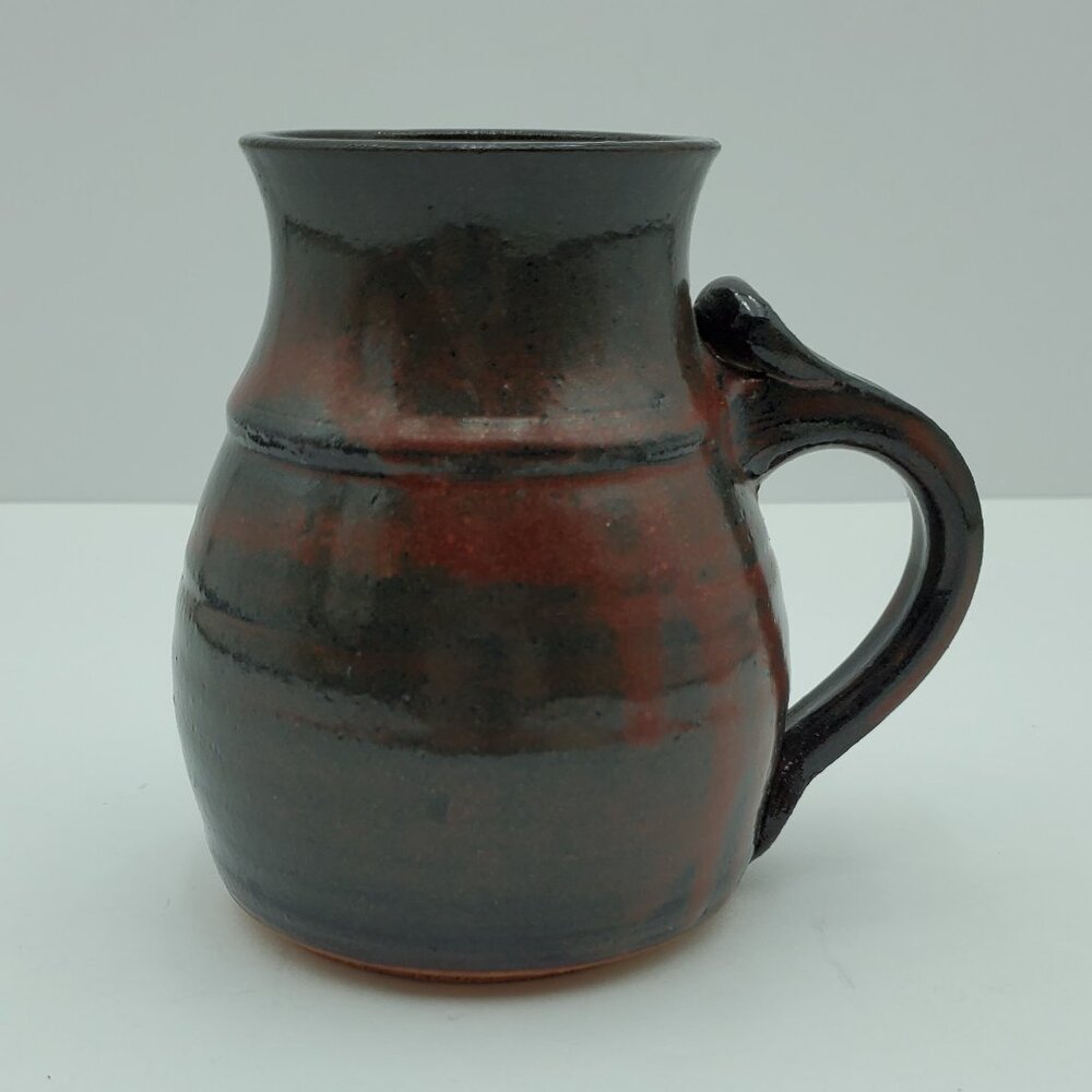 Pottery Mug Gray Pottery Mug Vase with Rust Colored Highlights